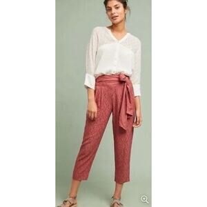Anthropologie‎ ett:twa Aubade Tie Waist Crop Pants Women's 4 Business Casual